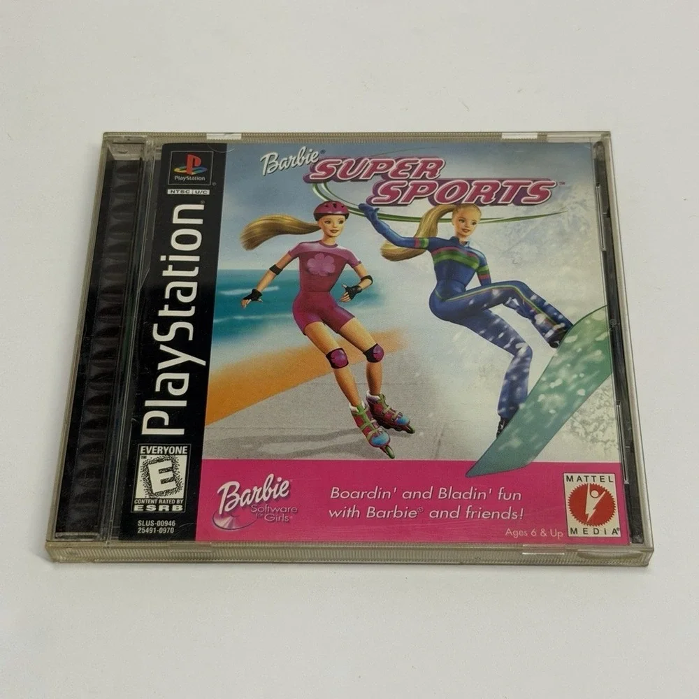 Barbie Super Sports Sony PlayStation 1 PS1 Sports Game, E, NTSC-U/C Barbie
